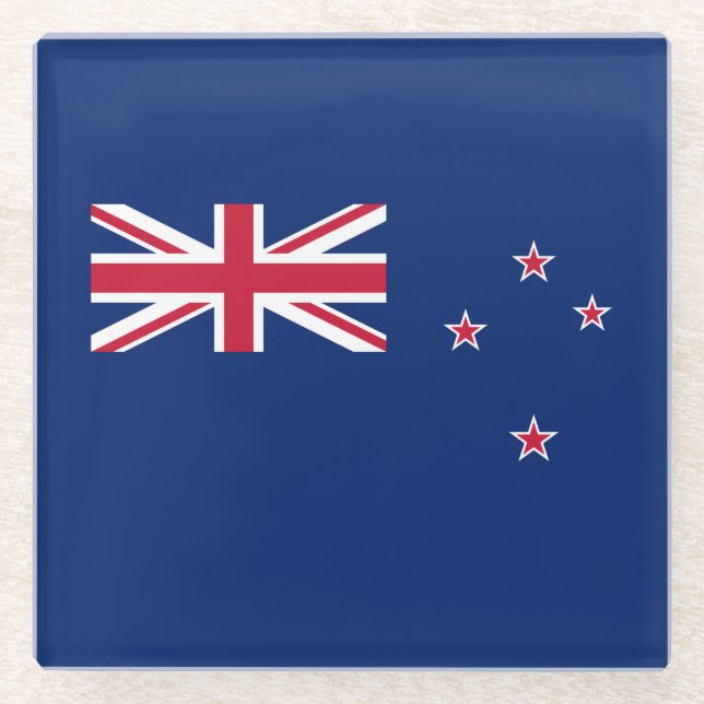 Dessous-de-verre En Verre Drapeau de la Nouvelle-Zélande (Devant)