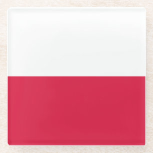 Dessous-de-verre En Verre Drapeau de la Pologne