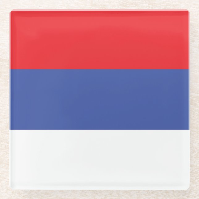 Dessous-de-verre En Verre Drapeau de la Republika Srpska (Devant)