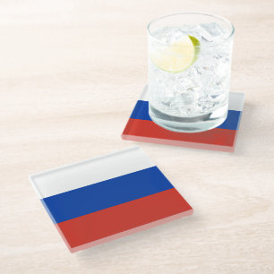 Dessous-de-verre En Verre Drapeau de la Russie