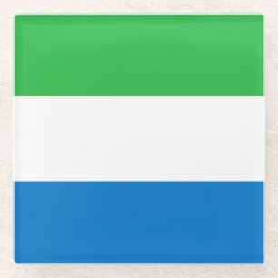 Dessous-de-verre En Verre Drapeau de la Sierra Leone