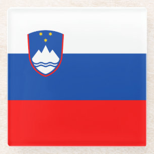 Dessous-de-verre En Verre Drapeau de la Slovénie