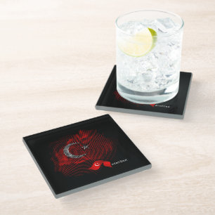 Dessous-de-verre En Verre Drapeau de la Turquie