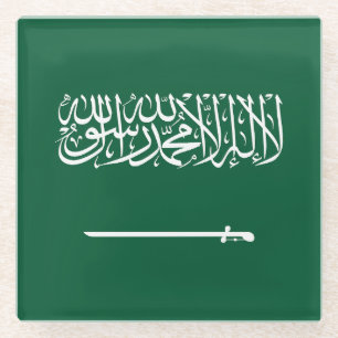 Dessous-de-verre En Verre Drapeau de l'Arabie saoudite