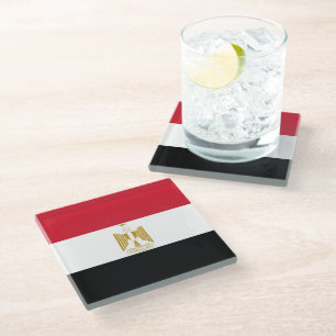 Dessous-de-verre En Verre Drapeau de l'Égypte