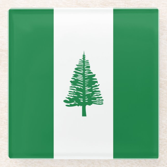 Dessous-de-verre En Verre Drapeau de l'île Norfolk (Devant)