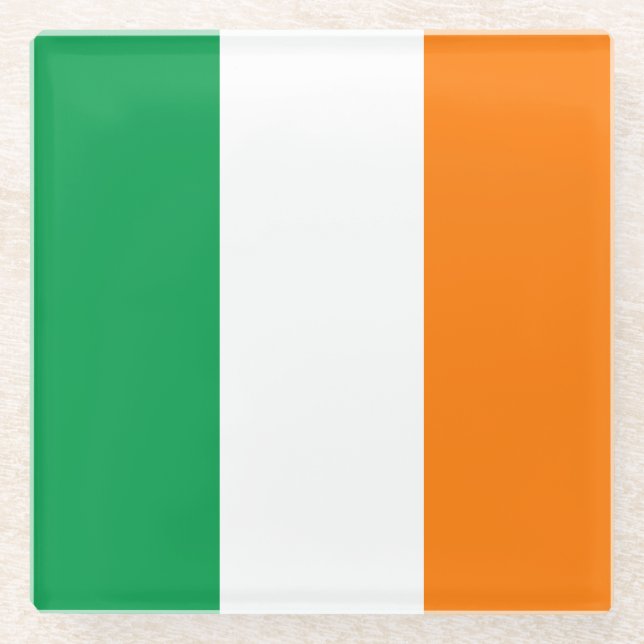 Dessous-de-verre En Verre Drapeau de l'Irlande (Devant)