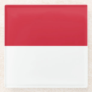 Dessous-de-verre En Verre Drapeau de Monaco