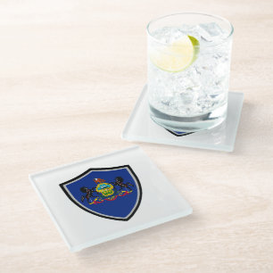 Dessous-de-verre En Verre Drapeau de Pennsylvanie