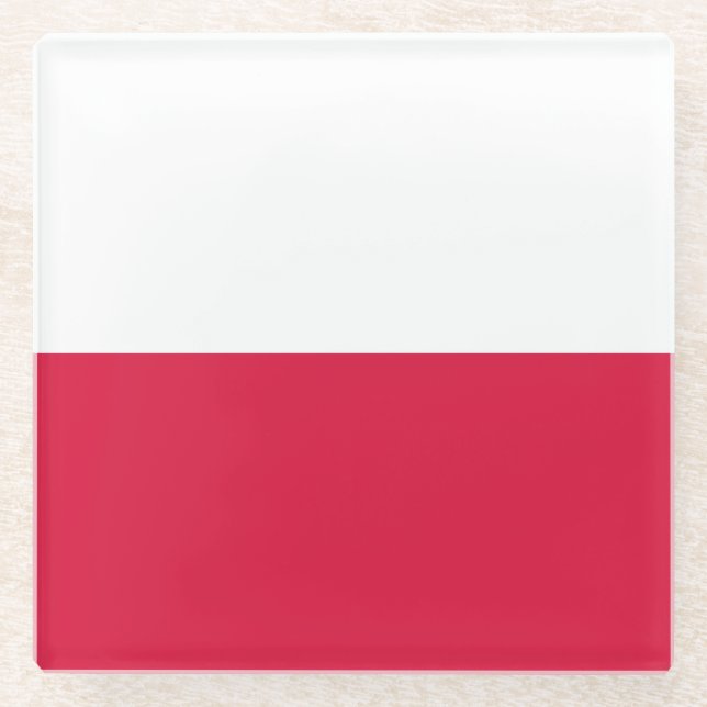 Dessous-de-verre En Verre Drapeau de Pologne (Devant)