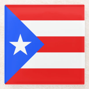 Dessous-de-verre En Verre Drapeau de Porto Rico