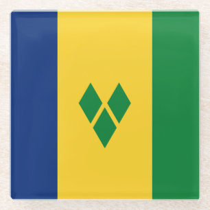 Dessous-de-verre En Verre Drapeau de Saint-Vincent