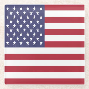 Dessous-de-verre En Verre Drapeau des États-Unis