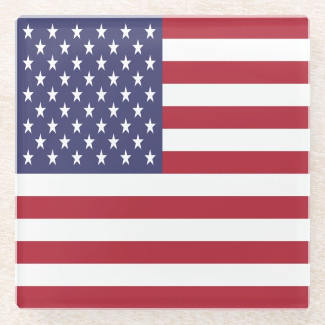 Dessous-de-verre En Verre Drapeau des États-Unis (Devant)
