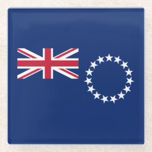Dessous-de-verre En Verre Drapeau des Îles Cook