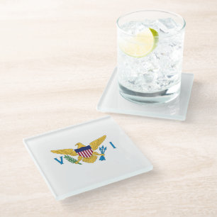 Dessous-de-verre En Verre Drapeau des îles Vierges américaines