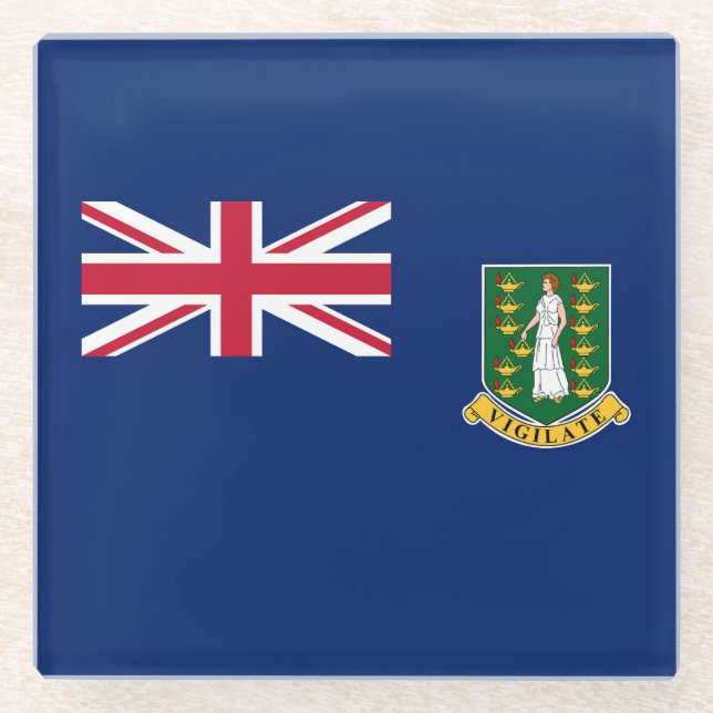 Dessous-de-verre En Verre Drapeau des îles Vierges britanniques (Devant)