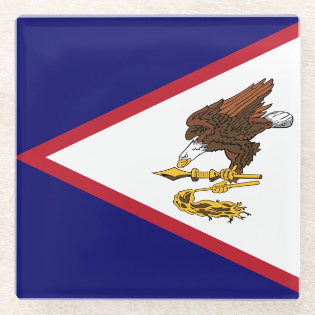 Dessous-de-verre En Verre Drapeau des Samoa américaines patriotiques (Devant)