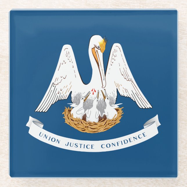 Dessous-de-verre En Verre Drapeau d'État de Louisiane (Devant)