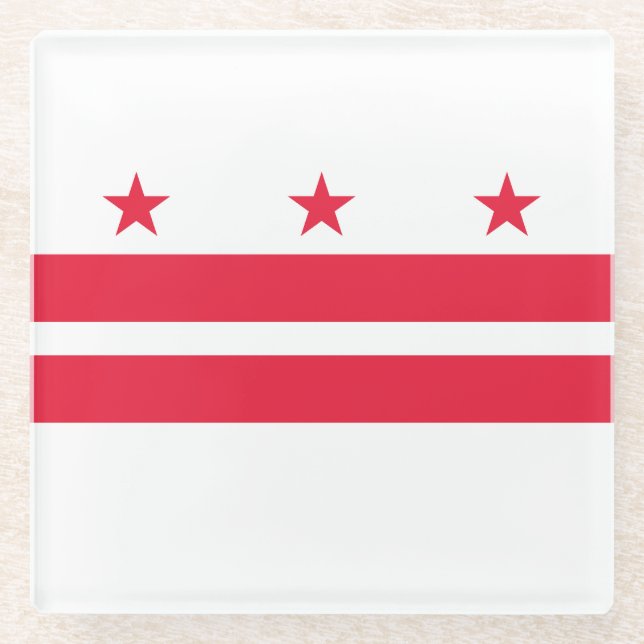 Dessous-de-verre En Verre Drapeau d'État de Washington DC (Devant)