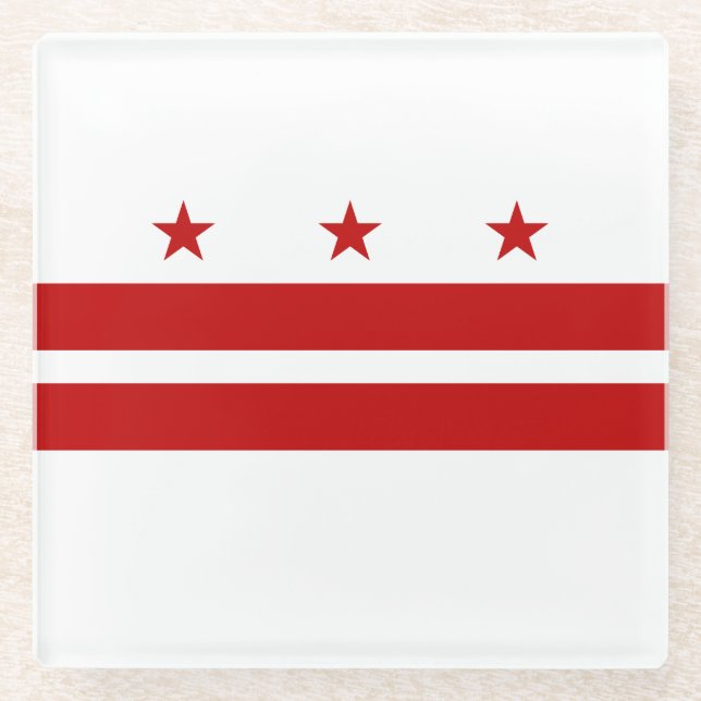 Dessous-de-verre En Verre Drapeau d'État de Washington DC (Devant)