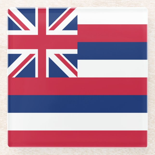 Dessous-de-verre En Verre Drapeau d'État d'Hawaii (Devant)