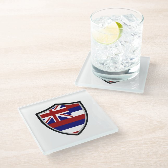 Dessous-de-verre En Verre Drapeau d'Hawaï (Incliné)