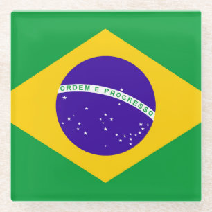 Dessous-de-verre En Verre Drapeau du Brésil