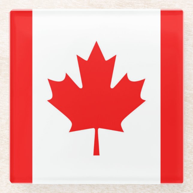 Dessous-de-verre En Verre Drapeau du Canada (Devant)
