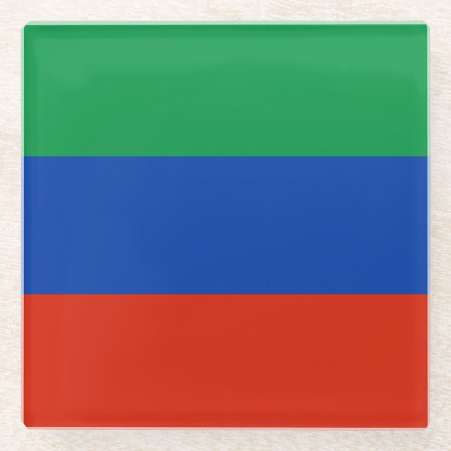 Dessous-de-verre En Verre Drapeau du Daghestan (Devant)