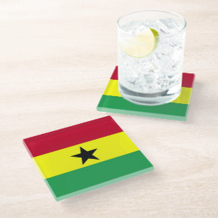 Dessous-de-verre En Verre Drapeau du Ghana