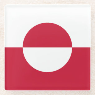Dessous-de-verre En Verre Drapeau du Groenland