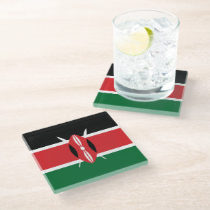 Dessous-de-verre En Verre Drapeau du Kenya