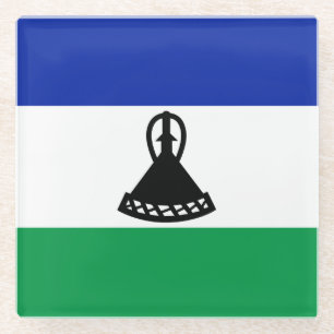 Dessous-de-verre En Verre Drapeau du Lesotho
