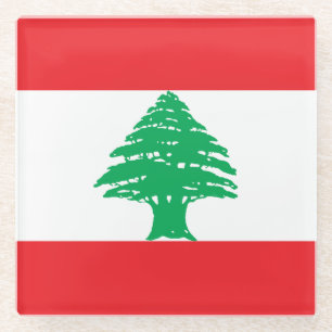 Dessous-de-verre En Verre Drapeau du Liban