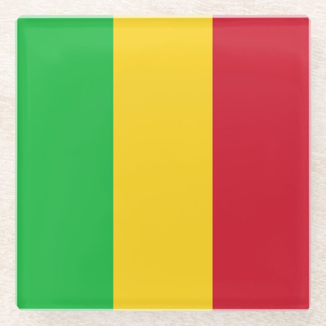 Dessous-de-verre En Verre Drapeau du Mali (Devant)