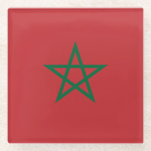 Dessous-de-verre En Verre Drapeau du Maroc