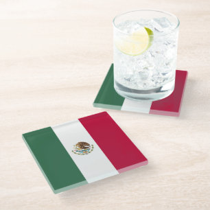 Dessous-de-verre En Verre Drapeau du Mexique
