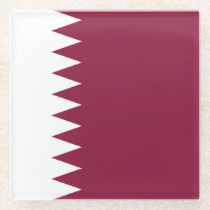 Dessous-de-verre En Verre Drapeau du Qatar