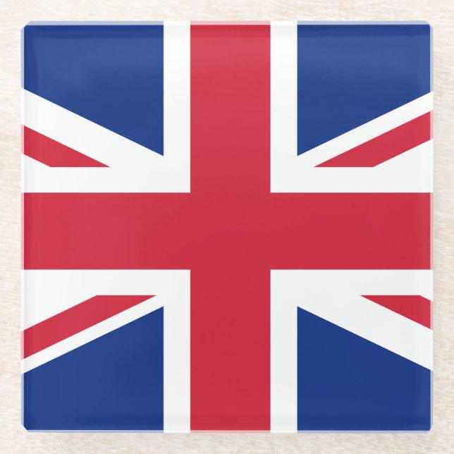 Dessous-de-verre En Verre Drapeau du Royaume-Uni (Devant)