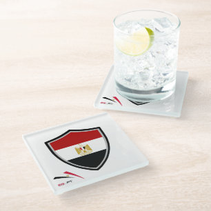 Dessous-de-verre En Verre Drapeau égyptien