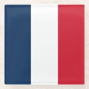 Dessous-de-verre En Verre Drapeau français