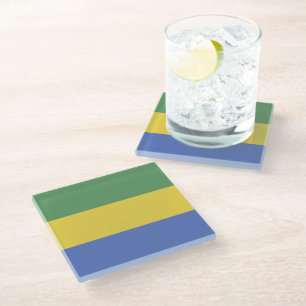 Dessous-de-verre En Verre Drapeau Gabon