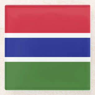 Dessous-de-verre En Verre Drapeau Gambie