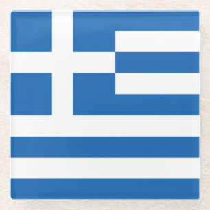Dessous-de-verre En Verre Drapeau Grèce