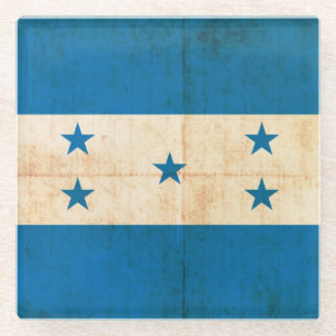 Dessous-de-verre En Verre Drapeau grunge du Honduras