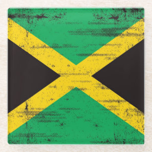 Dessous-de-verre En Verre Drapeau grunge jamaïcain