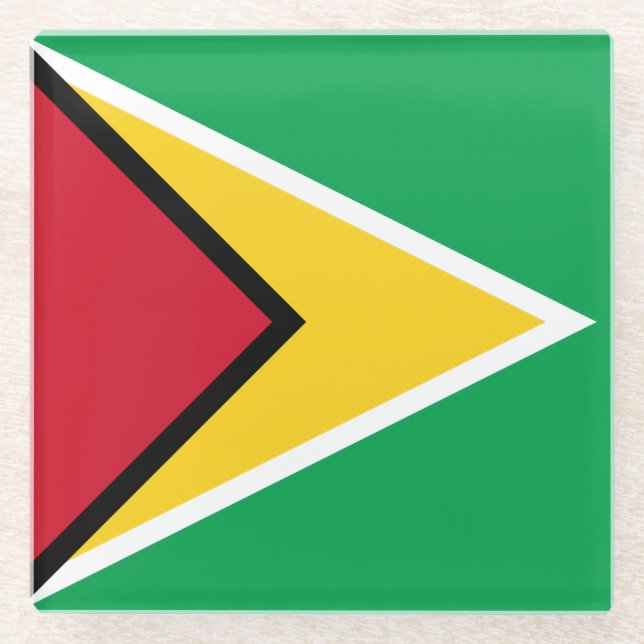 Dessous-de-verre En Verre Drapeau Guyana (Devant)