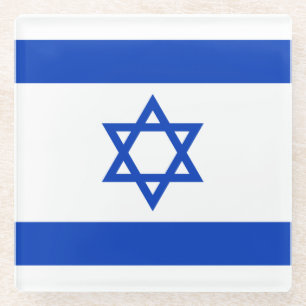 Dessous-de-verre En Verre Drapeau Israël