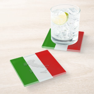 Dessous-de-verre En Verre Drapeau italien